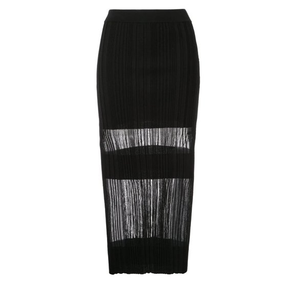 Dion Lee opacity sheer pleated stretch midi pencil skirt - Picture 1 of 7